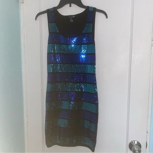 forever 21 blue sequined tank top dress